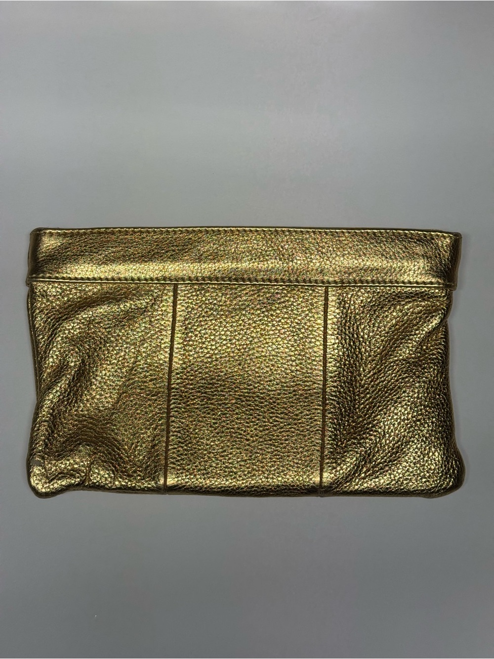 J. Crew Metallic Gold Leather Clutch